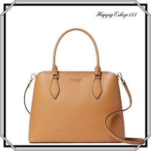 ♠️ kate spade ♠️ Darcy Large Refined Grain Leather Satchel Bag, Classic Saddle